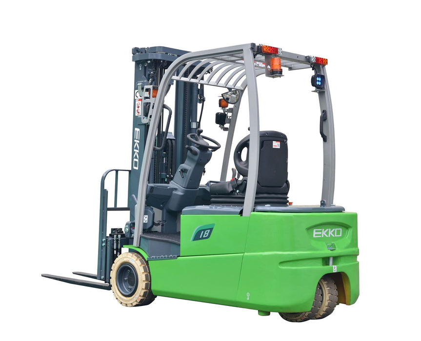 3 - Wheel Electric Forklift 4000 lbs Capacity, 189" Height | Ekko EK18A - 189LI - ForkLift USA