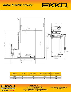 Powered Straddle Stacker 4000 lb Cap., 138" Height  | EB18E