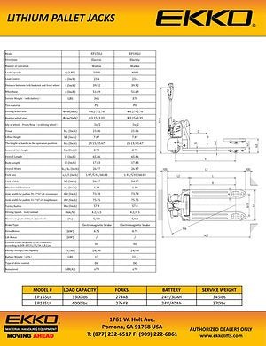 Electric Pallet Jack 4000 lb Capacity | EP18SLi - ForkLift USA