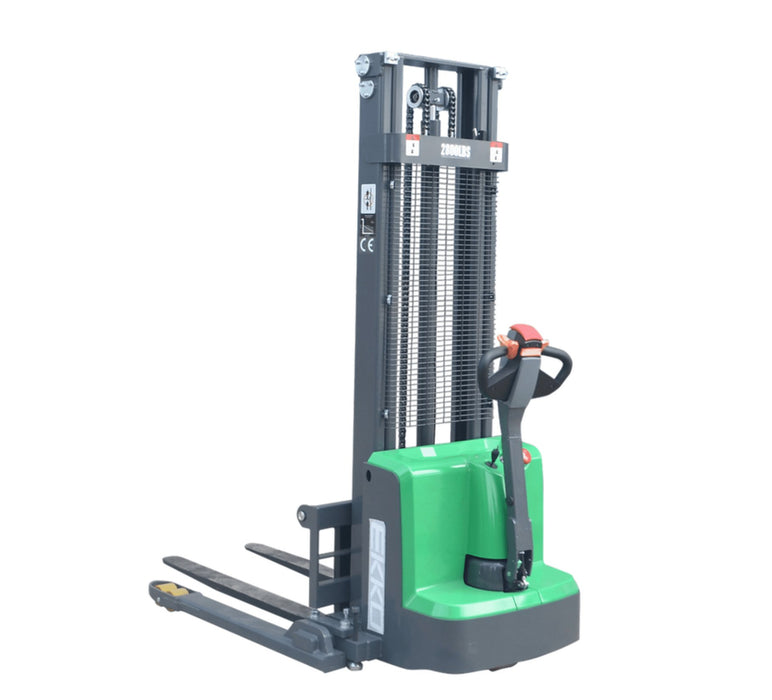 Full Powered Straddle Stacker 2800 lb Cap., 119" Height SIDE SHIFT | EKKO EB13ES - LI - ForkLift USA