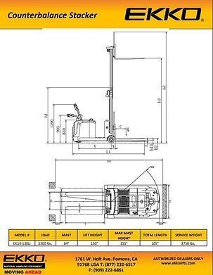 Lithium Counterbalanced Walkie Stacker SIDE - SHIFTING | EK14S - 130Li - ForkLift USA
