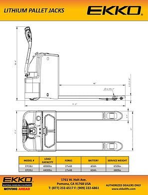 Lithium Iron Phosphate Pallet Jack 4400 lb Capacity | No LP Tank | EP20Li - ForkLift USA