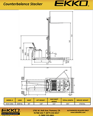 Lithium Powered Counterbalanced Walkie Stacker | EK14 - 130Li - ForkLift USA