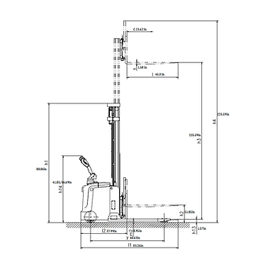 Lithium Straddle Stacker 4400 lb Cap., 189" Height, SIDE - SHIFT | EB16EAS - 189Li - ForkLift USA