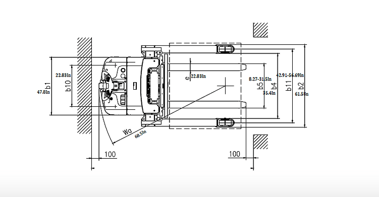 Lithium Straddle Stacker 4400 lb Cap., 189" Height, SIDE - SHIFT | EB16EAS - 189Li - ForkLift USA