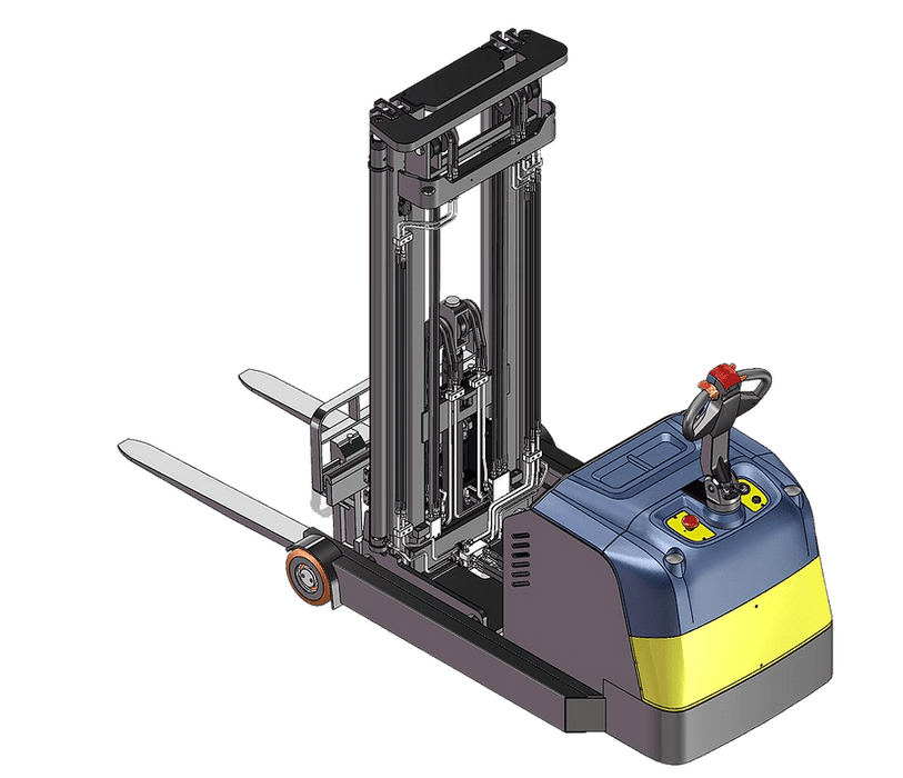 Moving Mast Walkie Reach Truck 3300 lb Cap., 216" Height | EH15TH - ForkLift USA