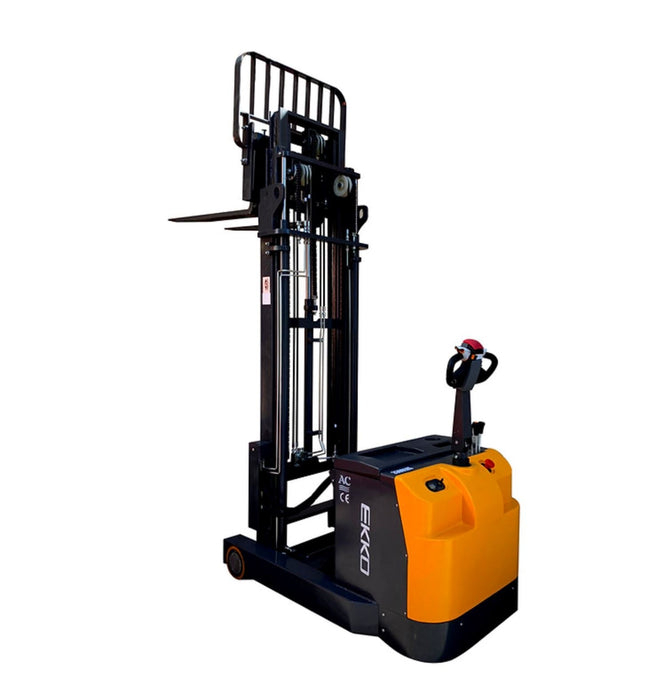 Moving Mast Walkie Reach Truck 3300lbs. Cap., 216" Height | EKKO EH15TH - ForkLift USA