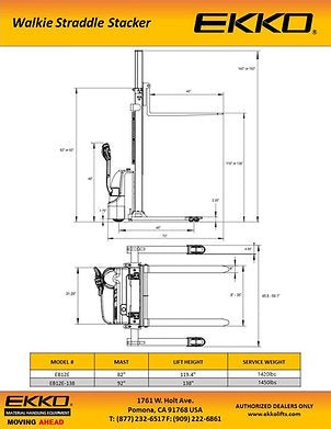 Powered Straddle Stacker 2640 lb Cap., 138" Height | EB12E - 138 - ForkLift USA