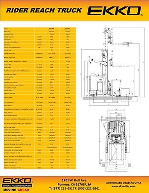 Reach Truck 4000 lb Cap., 196"Lift Ht. | EK18RRL - ForkLift USA