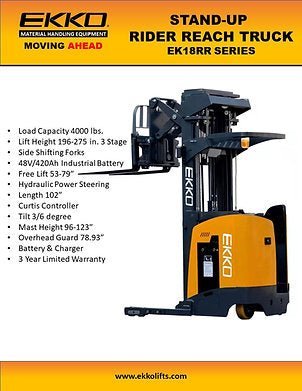 Reach Truck 4000 lb Cap., 275"Lift Ht. | EK18RR - ForkLift USA