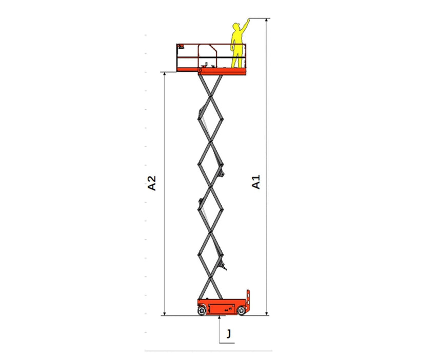 Scissor Lift | Aerial Work Platform Lift Height 26.2' (315'') | EKKO ES80E - LI - ForkLift USA